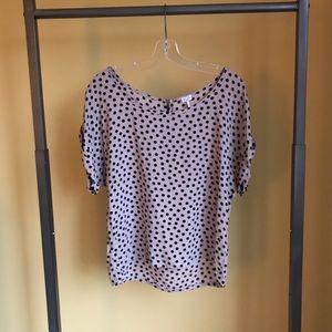 Splendid Polka Dot Blouse with Exposed Zipper